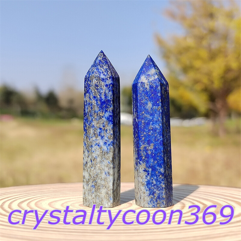 5pcs Natural Lapis lazuli Quartz Obelisk Crystal Wand Point Tower Healing 5.5cm