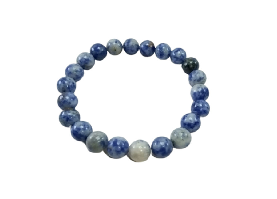 Sodalite Round Sphere Gemstone Beads Elastic Cord Bracelet 8 mm size
