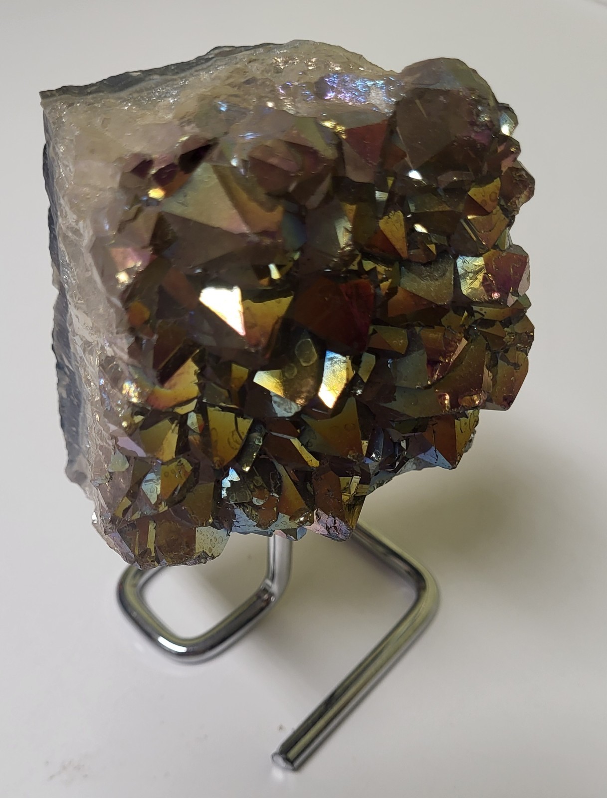 Flame Rainbow Aura Quartz Titanium Crystal Cluster 1 lb 10 oz