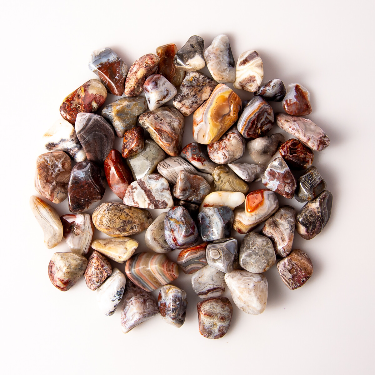 1/2 lb Small Tumbled Crazy Lace Agate Gemstone Crystals Bulk Gems Wholesale Rock