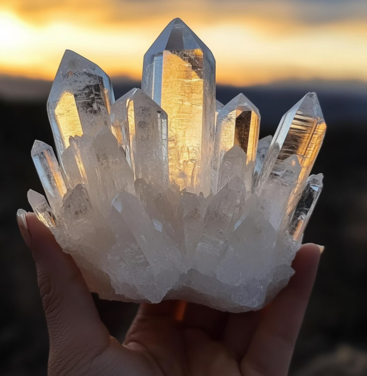 300g Natural Clear Quartz Cluster Purify Energy Mineral Specimen Sharpen Focus