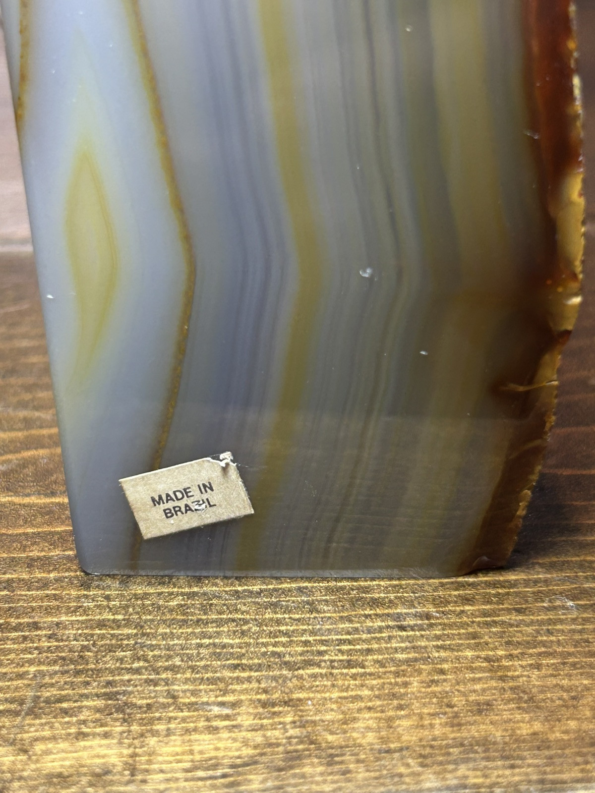Agate Geode Cornerstone w/ Cut Base Brazilian Crystal 2.24 Lbs And 5 3/4 In Long