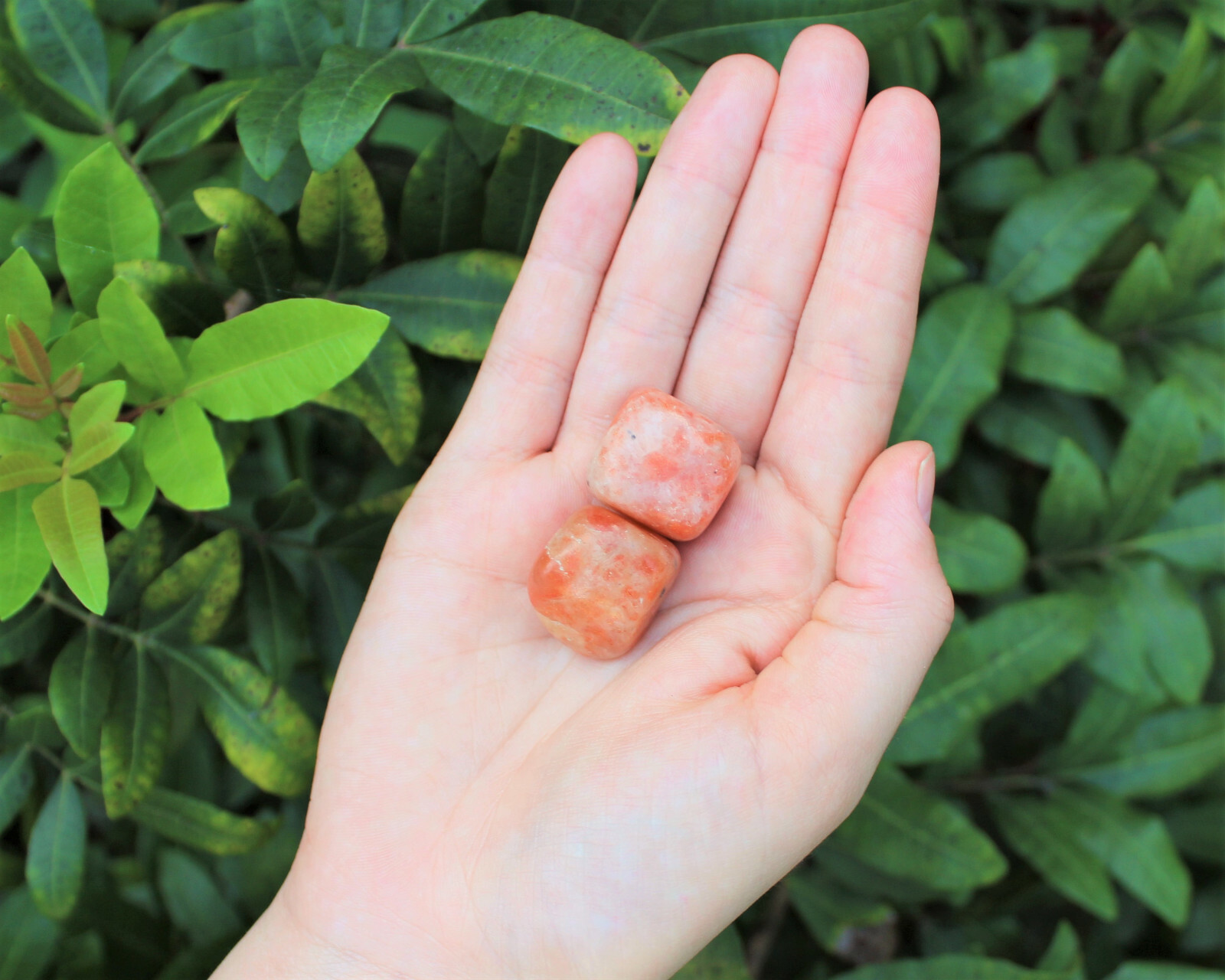 2 Medium Sunstone Tumbled Stones (Crystal Healing Reiki Tumble)