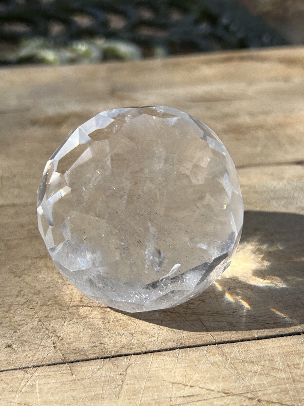 Clear Quartz Hand Faceted Large Crystal Ball AAA+ 48mm Diameter Freestanding 7