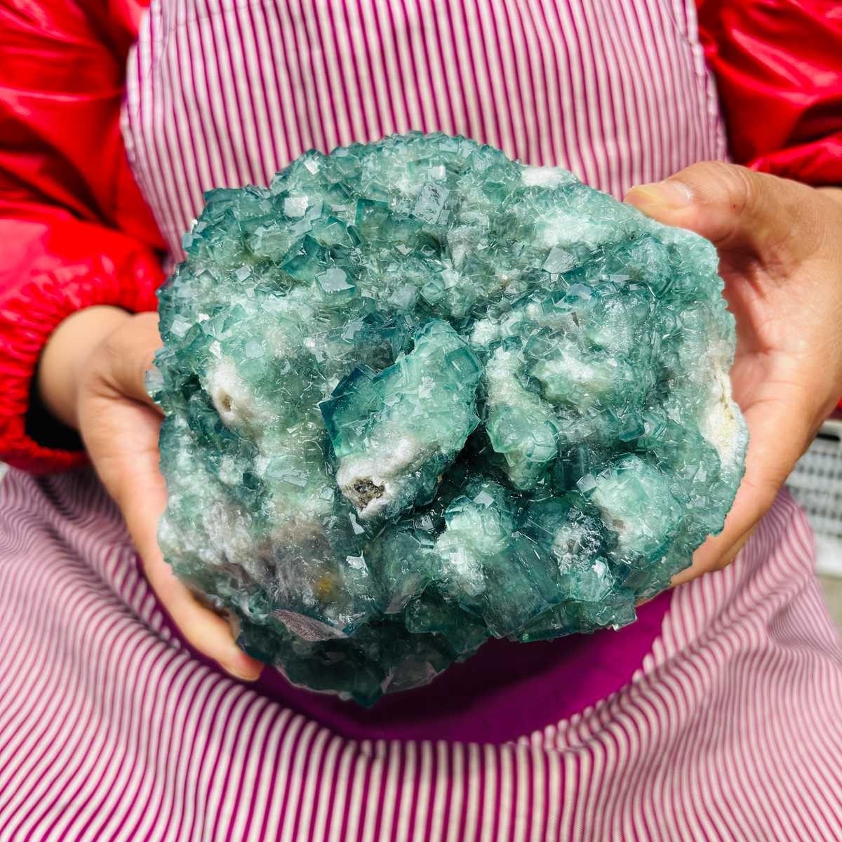 4.86 LB Large Natural Green Fluorite Crystal Cluster Healing Specimen 4151