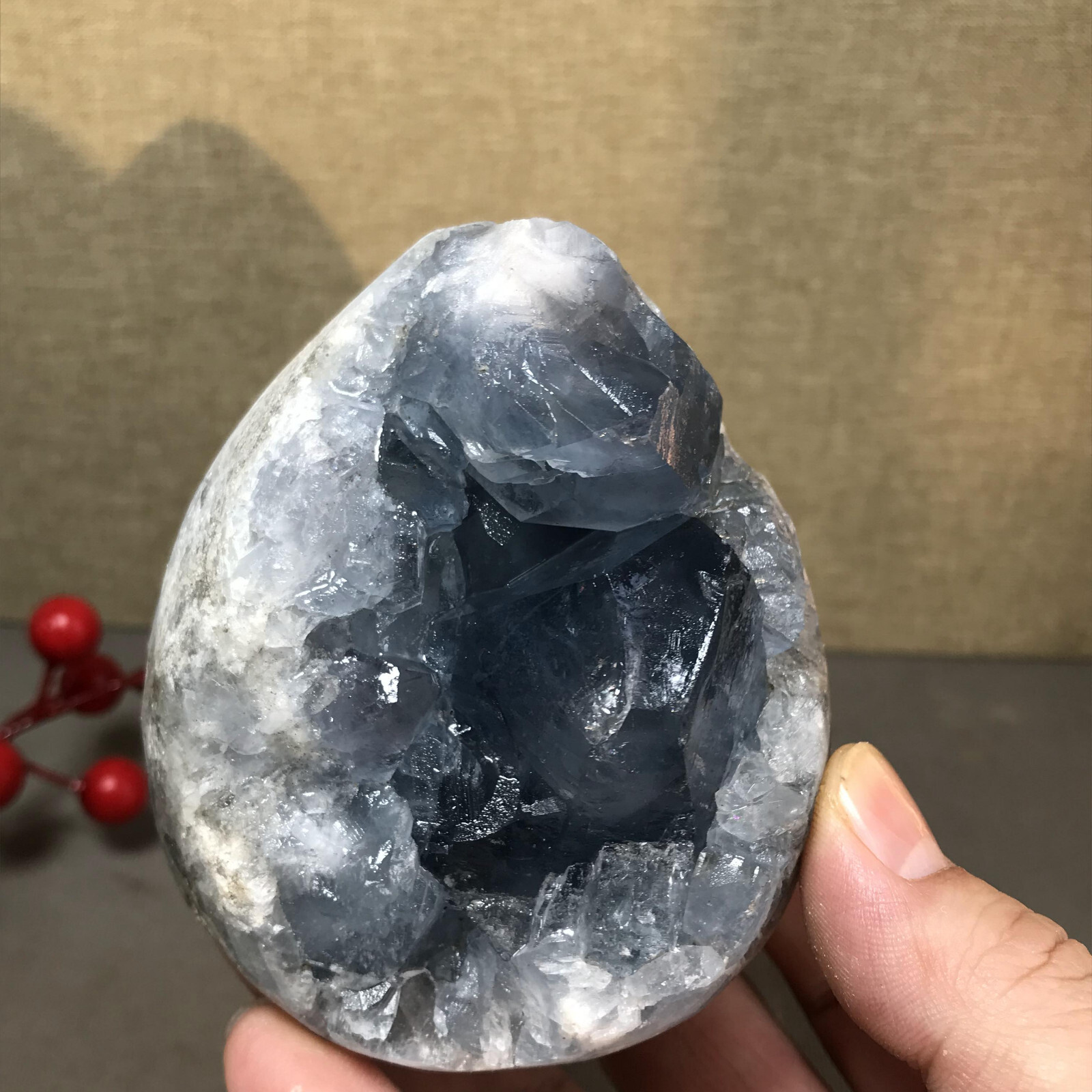 1.08kg Natural Raw Blue Celestite Crystal Quartz Cluster Geode Specimen A4512