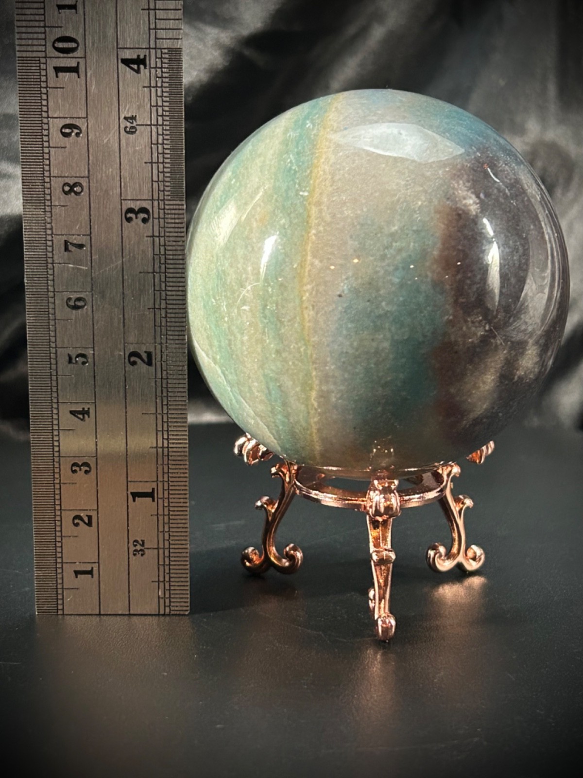 2.82″ Trolleite Sphere With Metal Stand 1lb 2.7oz (529 grams)