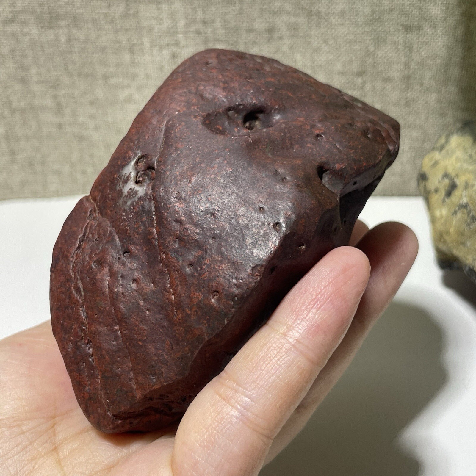 353g Natural Iddingsite meteorite specimen raw stone from China a6698