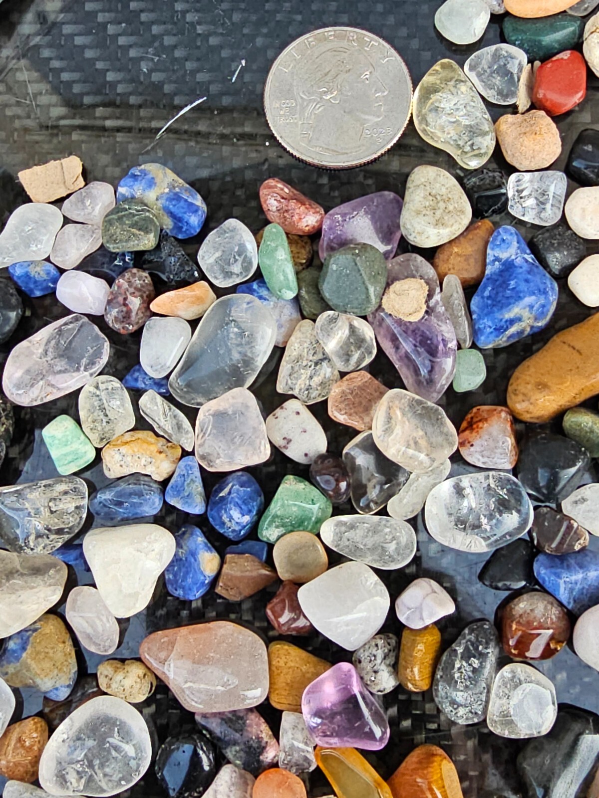 1 Pound Mixed Tumble Crystal Chips Crafters Metaphysical Grids Jewelers