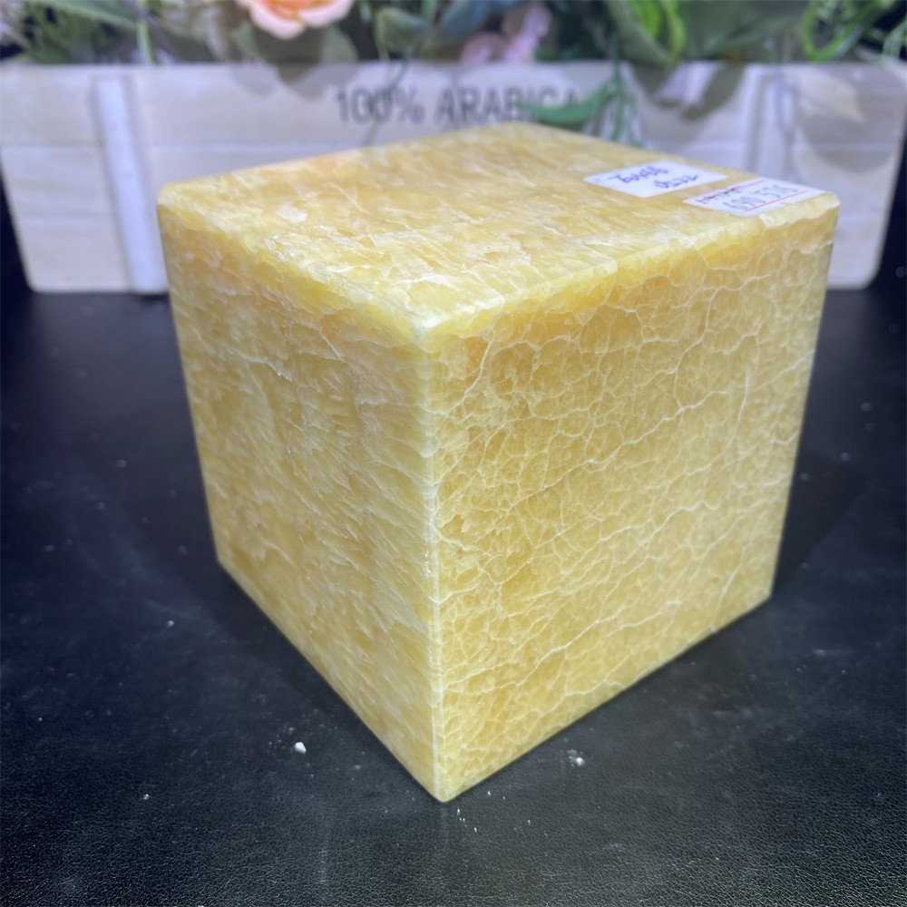 3.1LB 3.1″Natural A+Calcite Cube Statue Crystal Reiki Square Heal Table Decor