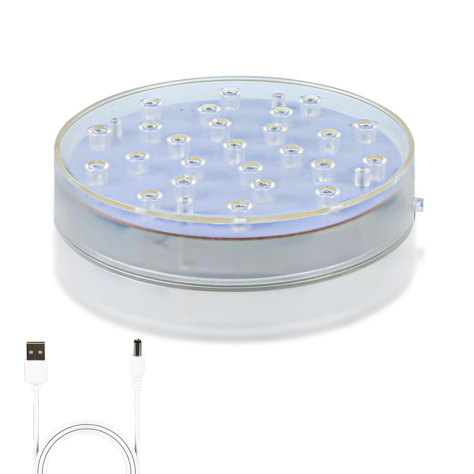 6 Inch Round Light Base, USB Charging & Battery Power Display Stand