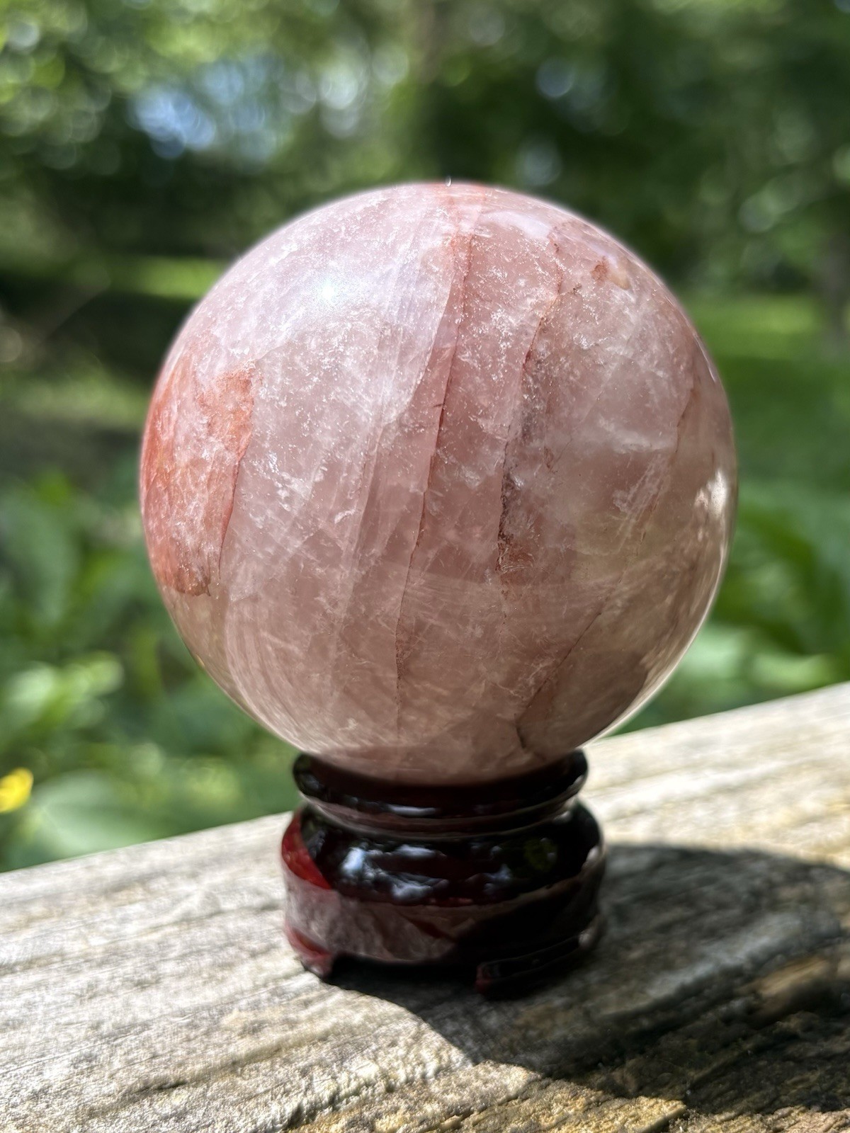 Large Red Hematoid Quartz Sphere- Natural 2.4” Hematoid Quartz Crystal Ball