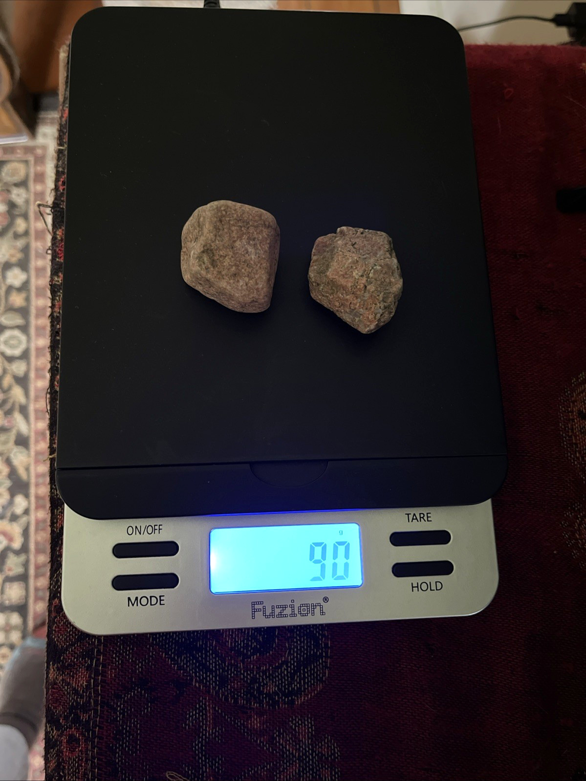 Raw Salmon/Peach Feldspar Specimen w/Smokey Quartz 90g New York Mineral Gemstone