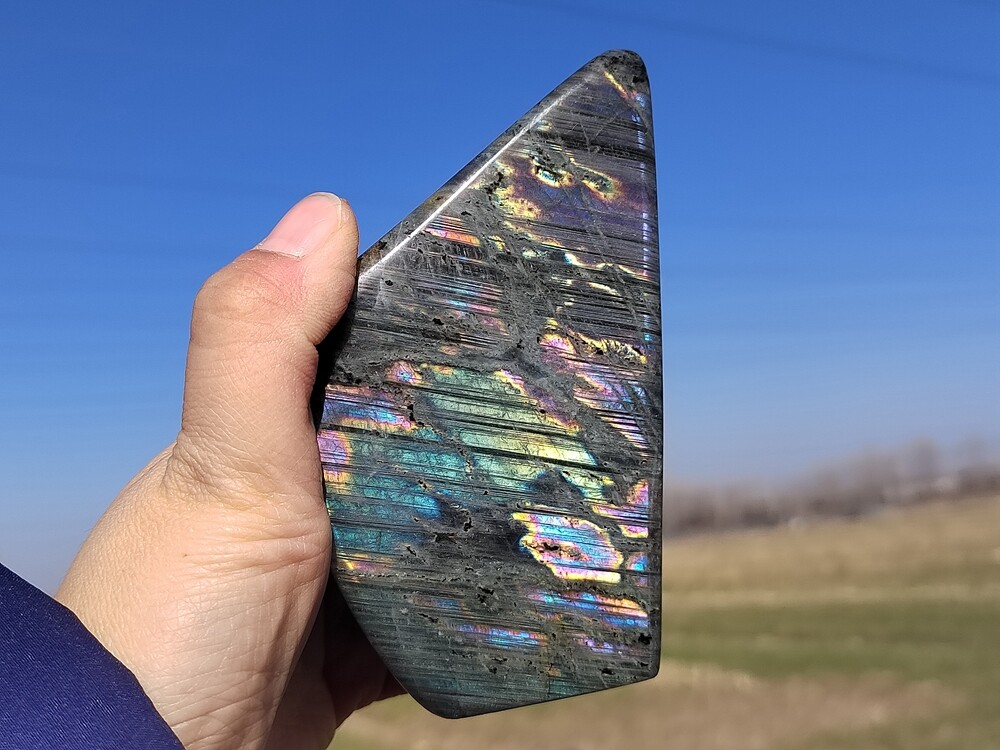 1.27LB Natural Labradorite Quartz Spectrolite Crystal Mineral Specimen Healing