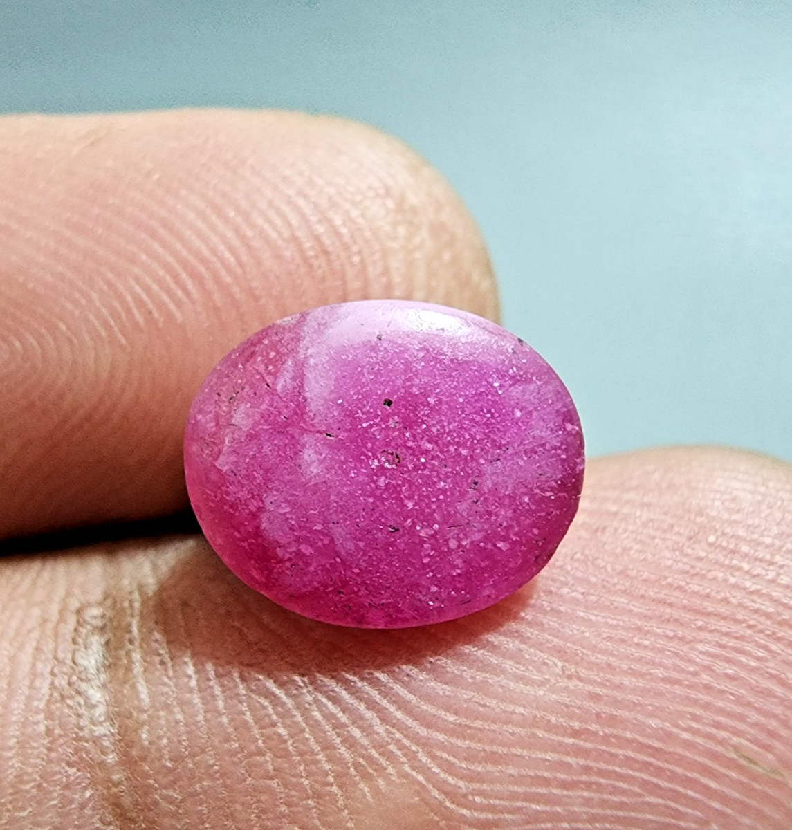 6.75 Crt Attractive Pink Ruby Heated Gemstone Oval Shape Cabochon Jewelry Making