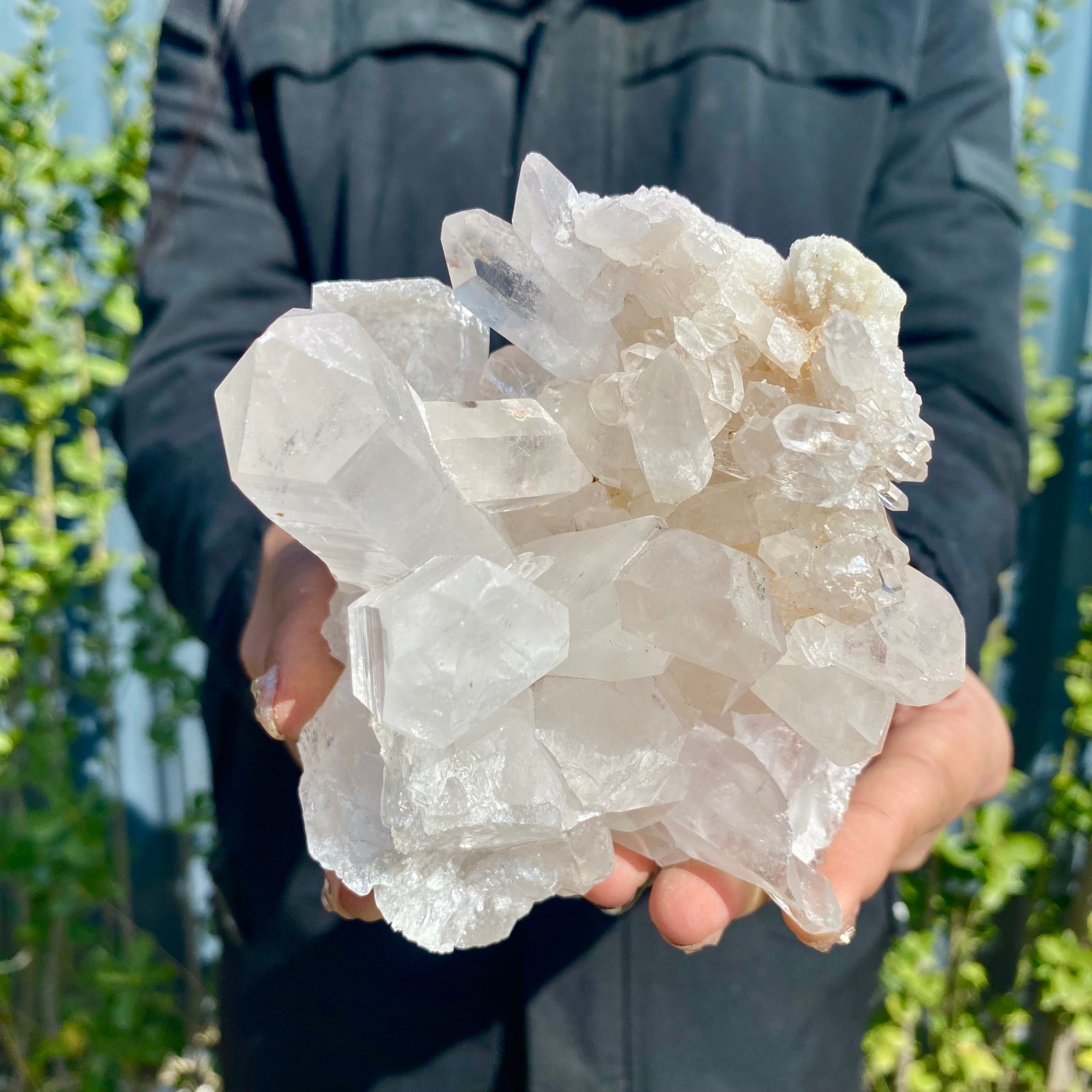 2.1LB Natural rare white water crystal cluster backbone mineral specimen