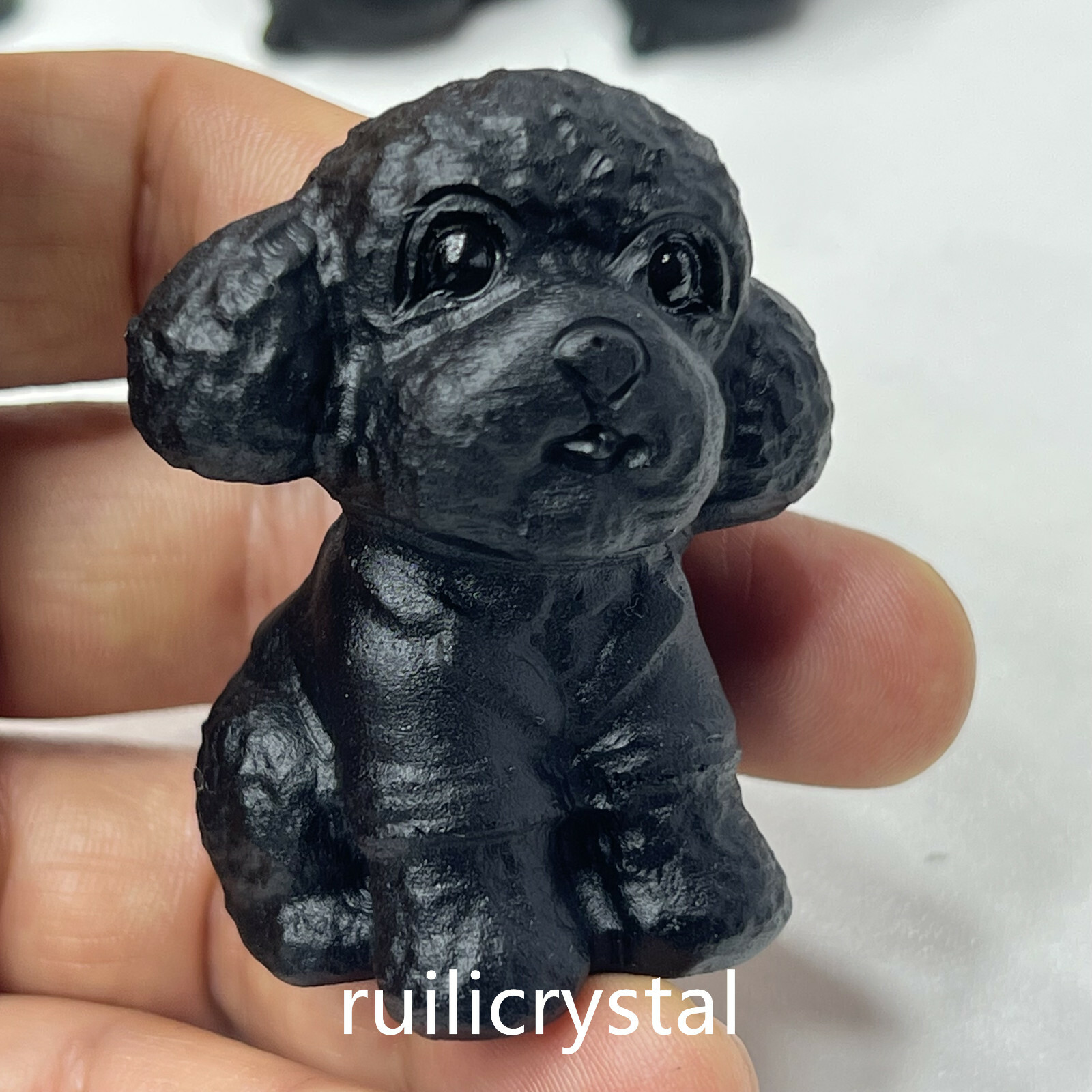 2”Natural Obsidian Quartz Hand Carved Dog Skull Crystal Healing 1pc