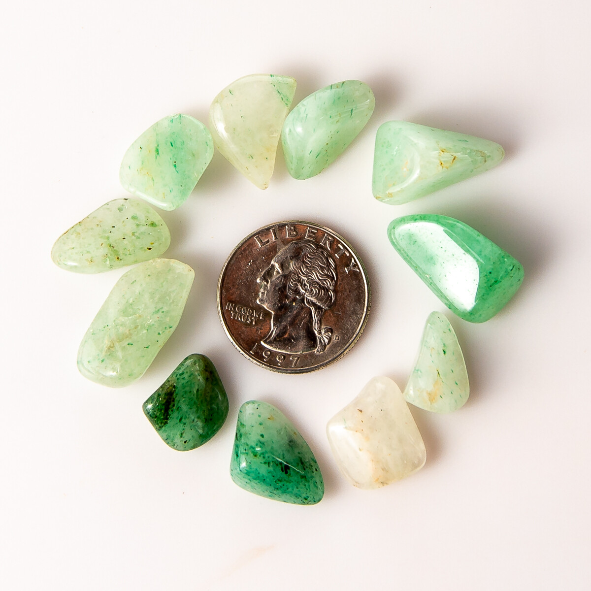 1/4 lb Tumbled Green Aventurine Gemstone Crystals 40-60 Stones Gem Rock Specimen