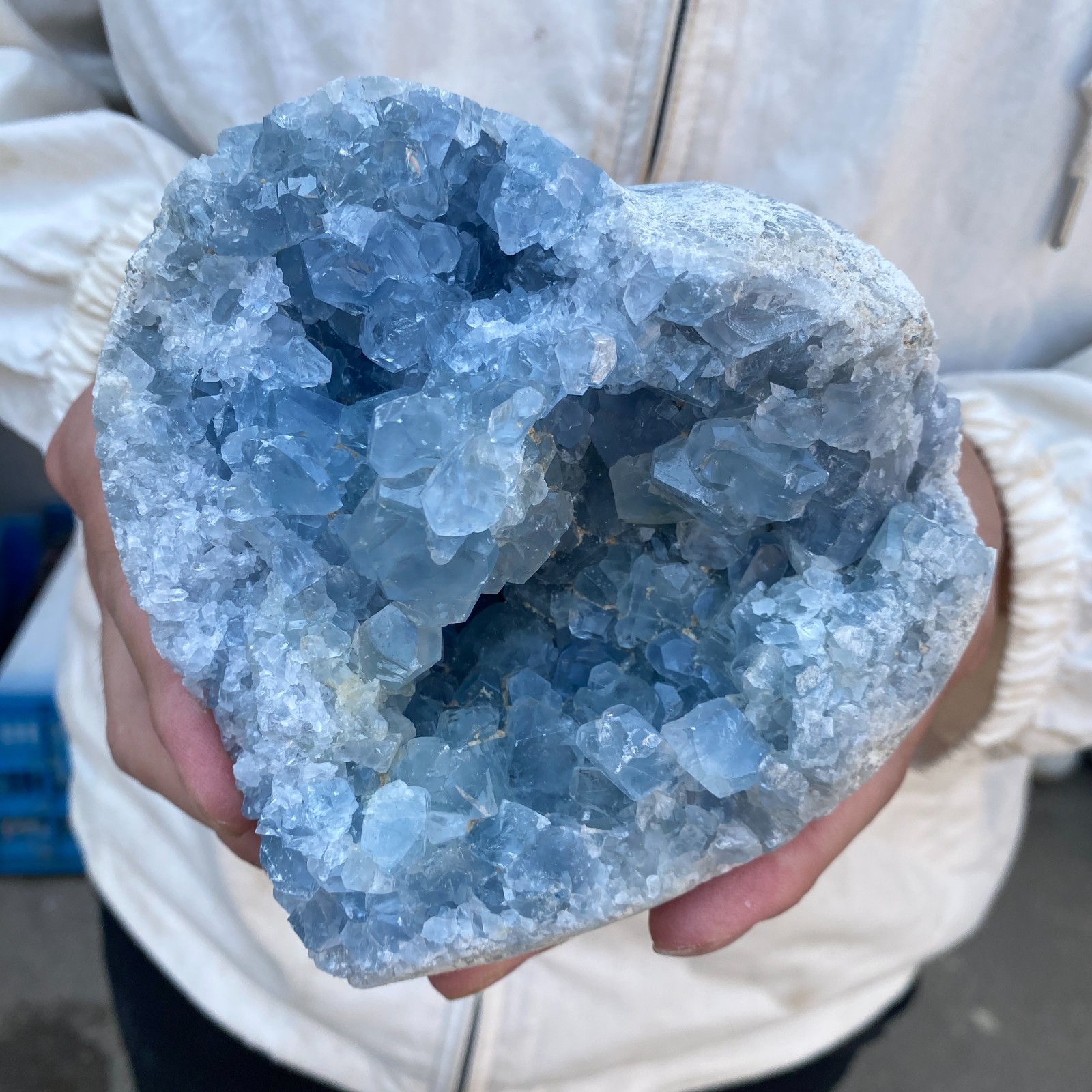3.9LB Celestite Cluster Blue Geode Crystal Rock Yoga Meditation Reiki Decor