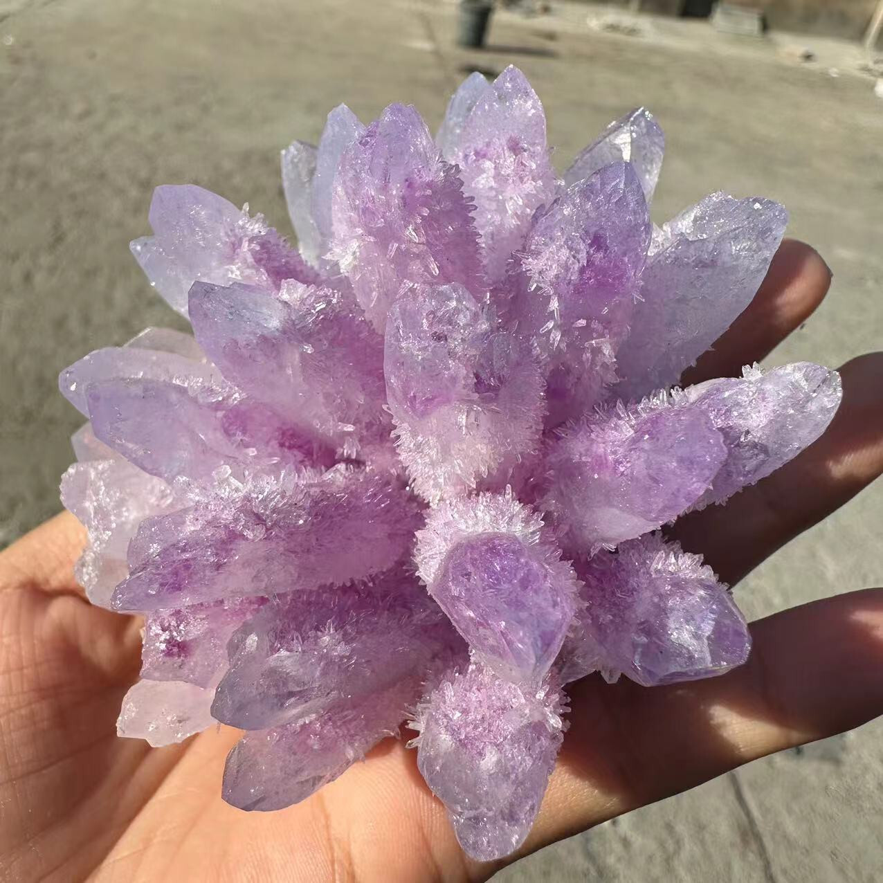 New Find purple pink Phantom Quartz Crystal Cluster Mineral Specimen 300g+