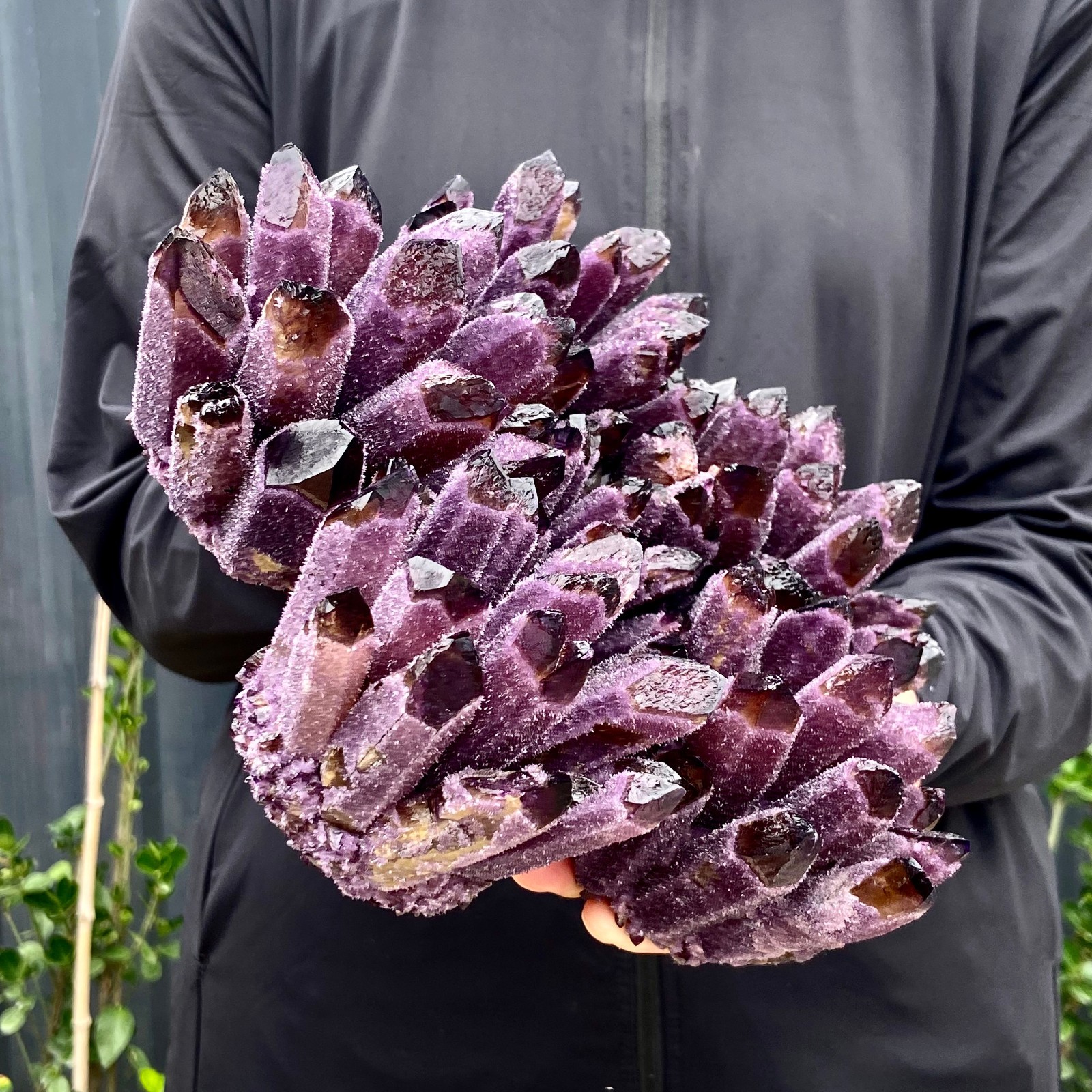 5.68LB New Find purple Phantom Quartz Crystal Cluster Mineral Specimen Healing