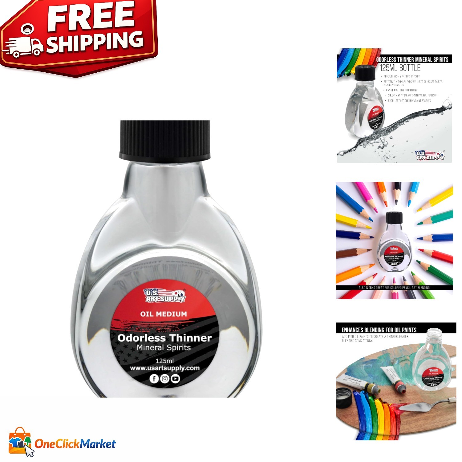 Odorless 125ml Mineral Spirits – Multi-Use Solvent for Artists and DIY Projects