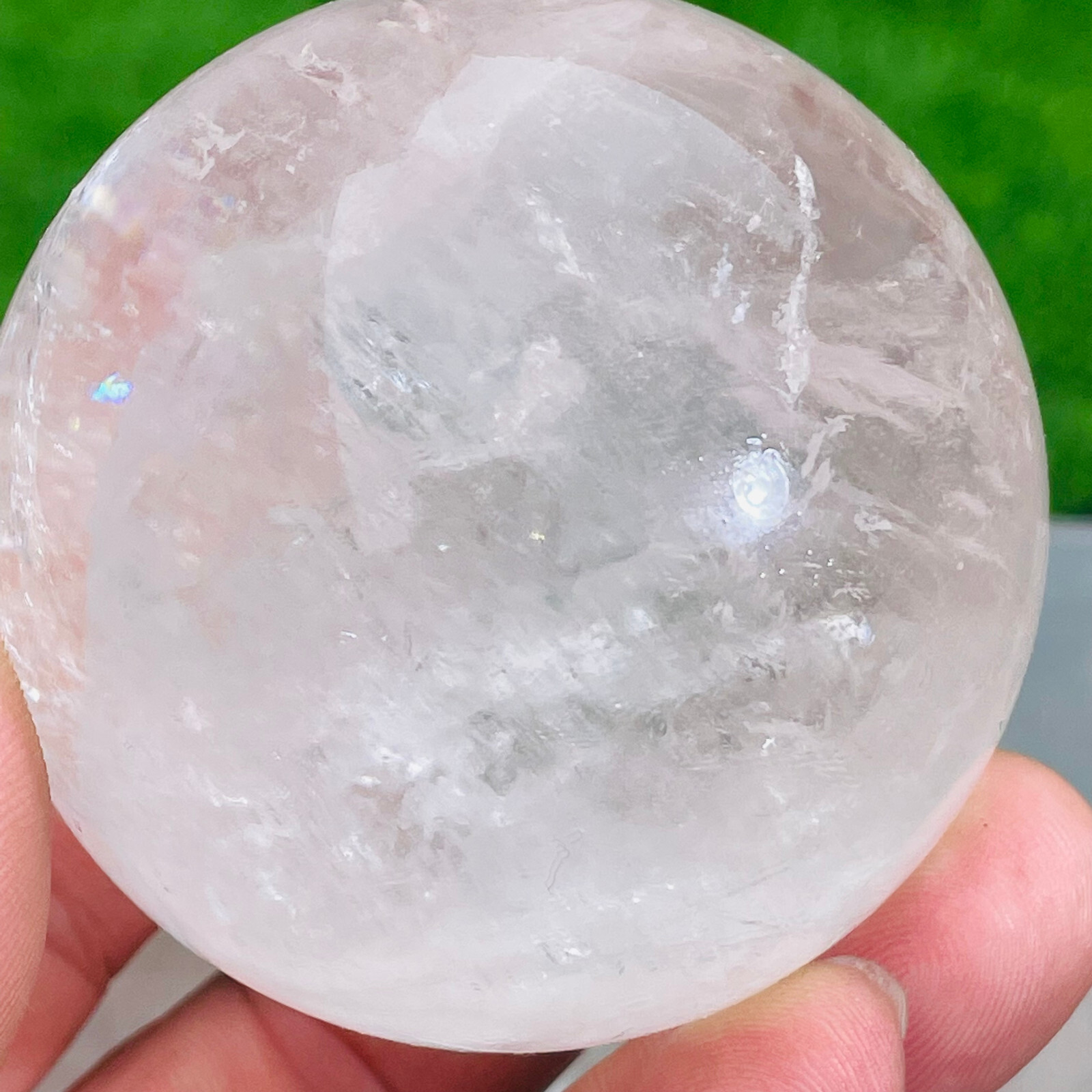 327g Natural Clear Crystal Quartz Stone Meditation Healing Energy Sphere Ball