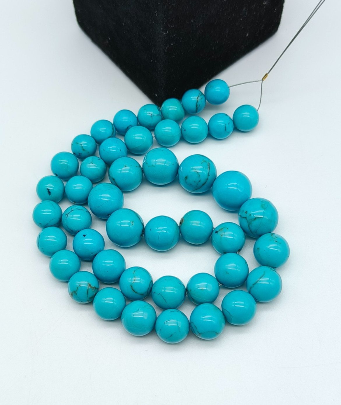 Natural Smooth Turquoise Round Shape Beads A1 Quality Beads For Making Jewelry