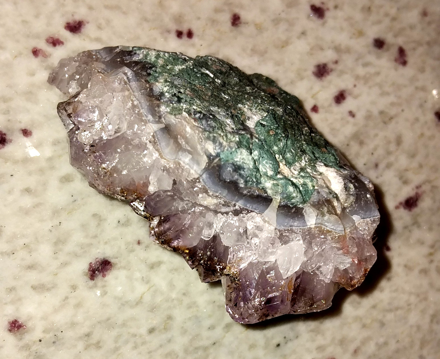 Natural Amethyst Crystal Specimen with Goethite Inclusions – 159g 7.5×5.5×3.5cm