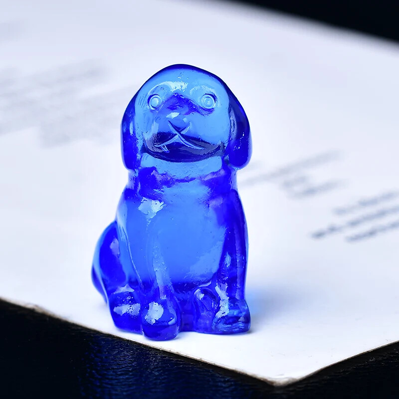 1pc 3.5cm crystal carved dog, meditation stone crystal gift for home decor