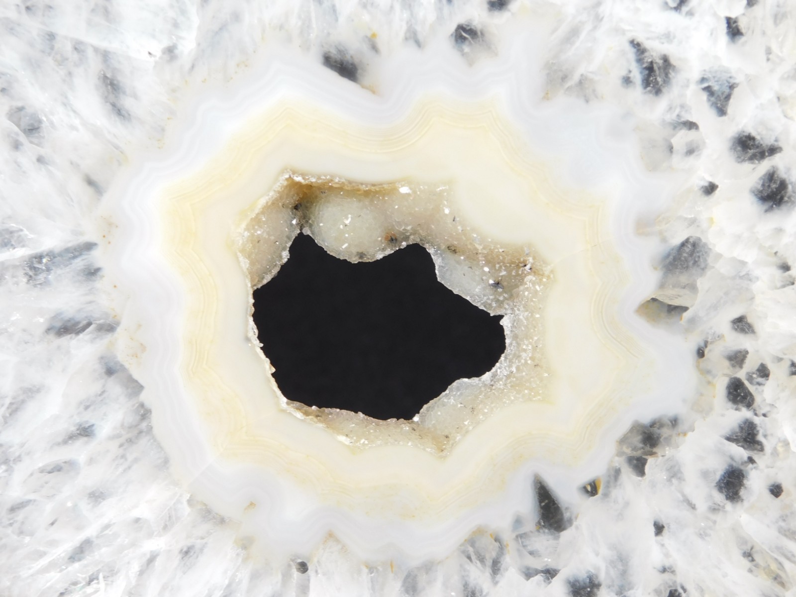 Polished QUARTZ Crystal Slab Nodule with Banded Agate From Brazil 162gr
