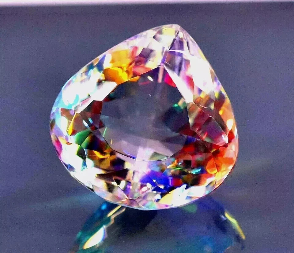 Rainbow Color Pear Cut Natural 50.00 CT+ Mystic Topaz Certified Loose Gemstone