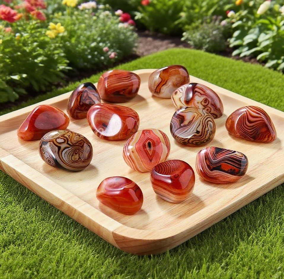 10PCS 0.5”Carnelian Tumbled Stone Ideal for Reiki Jewelry making Healing Stone