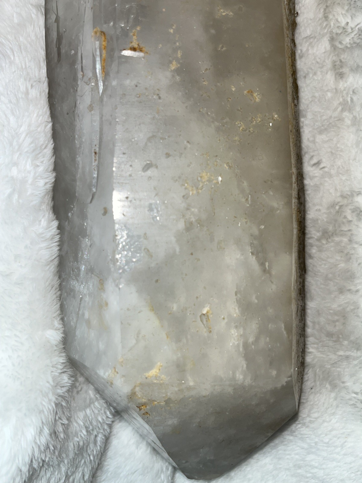 12+pound double terminated completely natural, quartz crystal 14 X 5 X5 inches