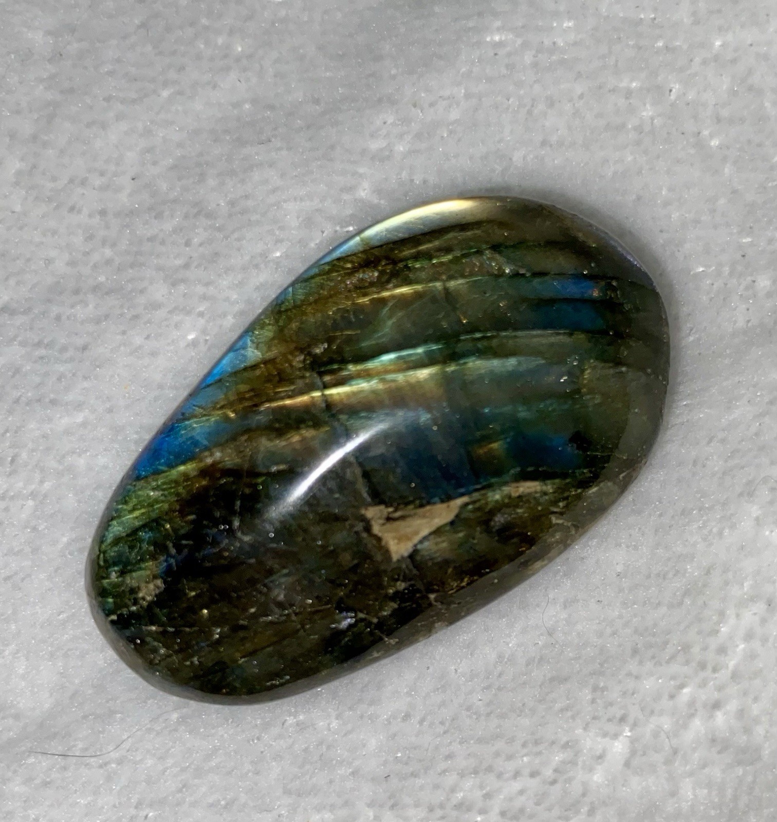 Polished Labradorite Palm Stone & Black And Silver Obsidian Palm Healing Stones