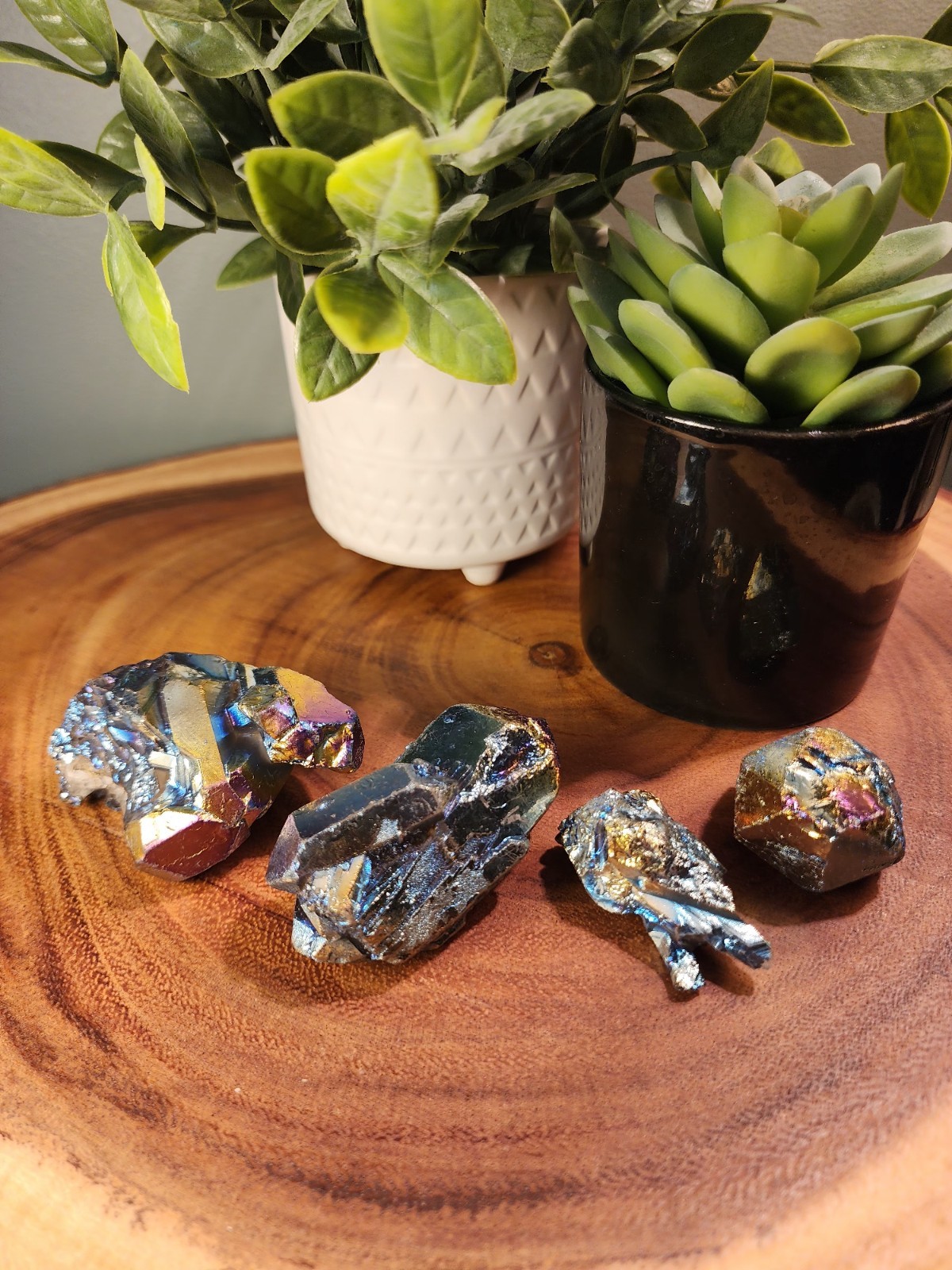 Rainbow Aura Quartz Crystal Clusters