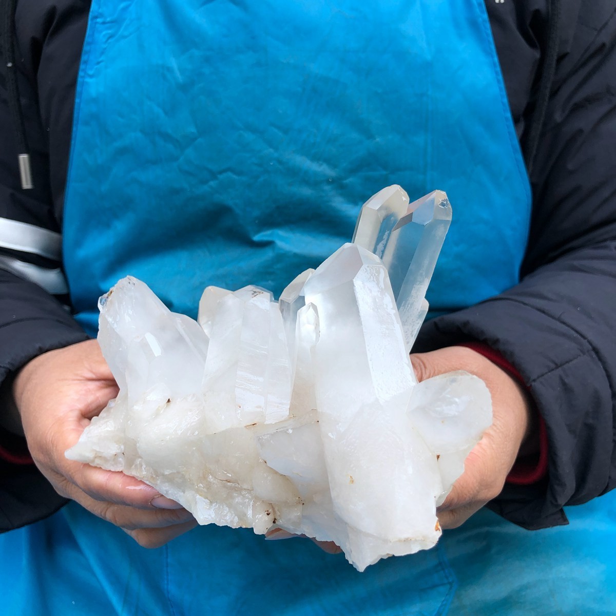 4.07LB 2Pcs Natural White Clear Quartz Crystal Cluster Rough Healing Specimen