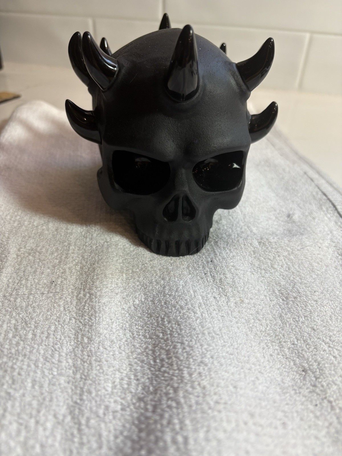 Skullis Semi Polished Black Obsidian Darth Mull Skull 3”x5” Carving 3lb 8oz