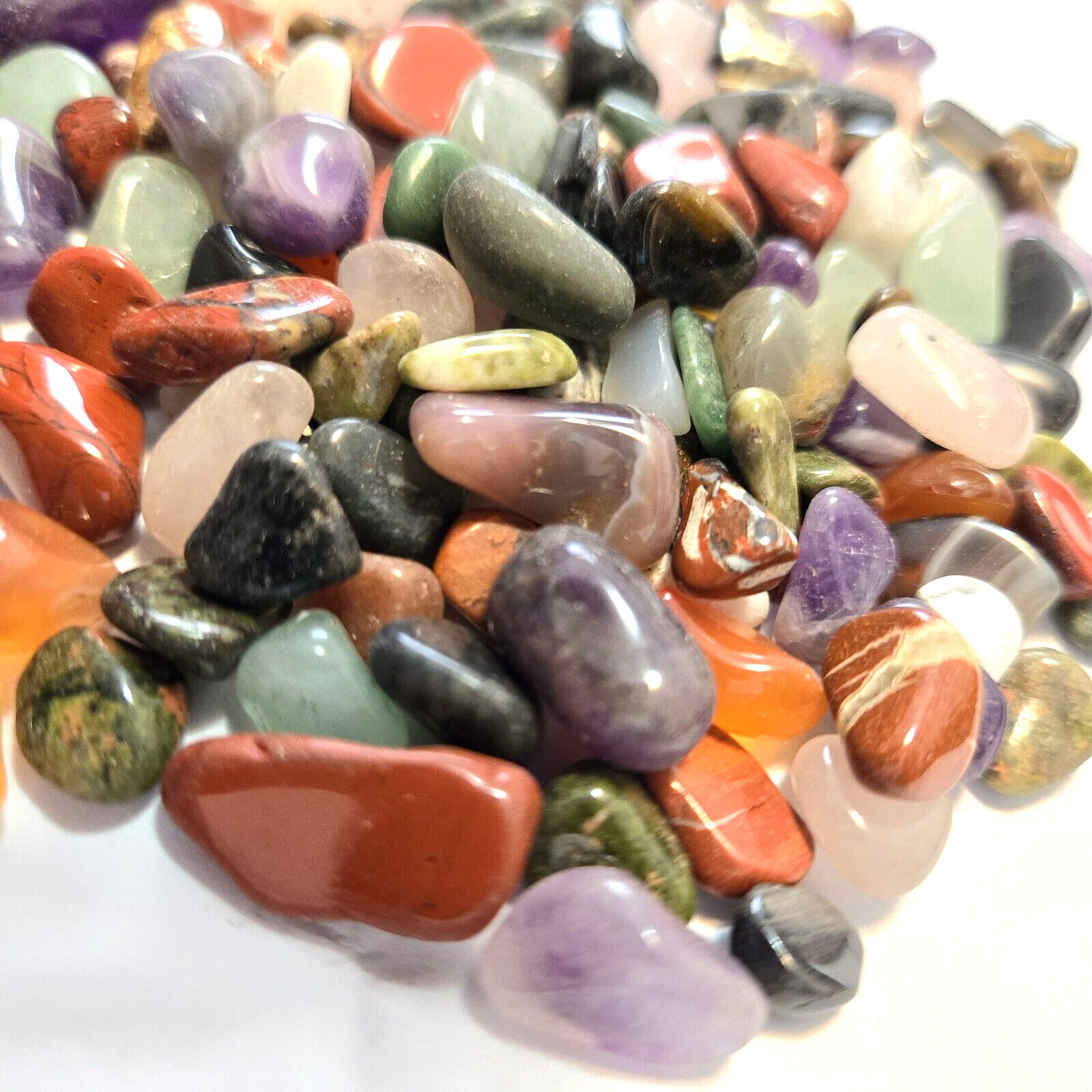 Colorful Mixed Natural Assorted bulk tumbled Gem stone mix 1/2lb xs