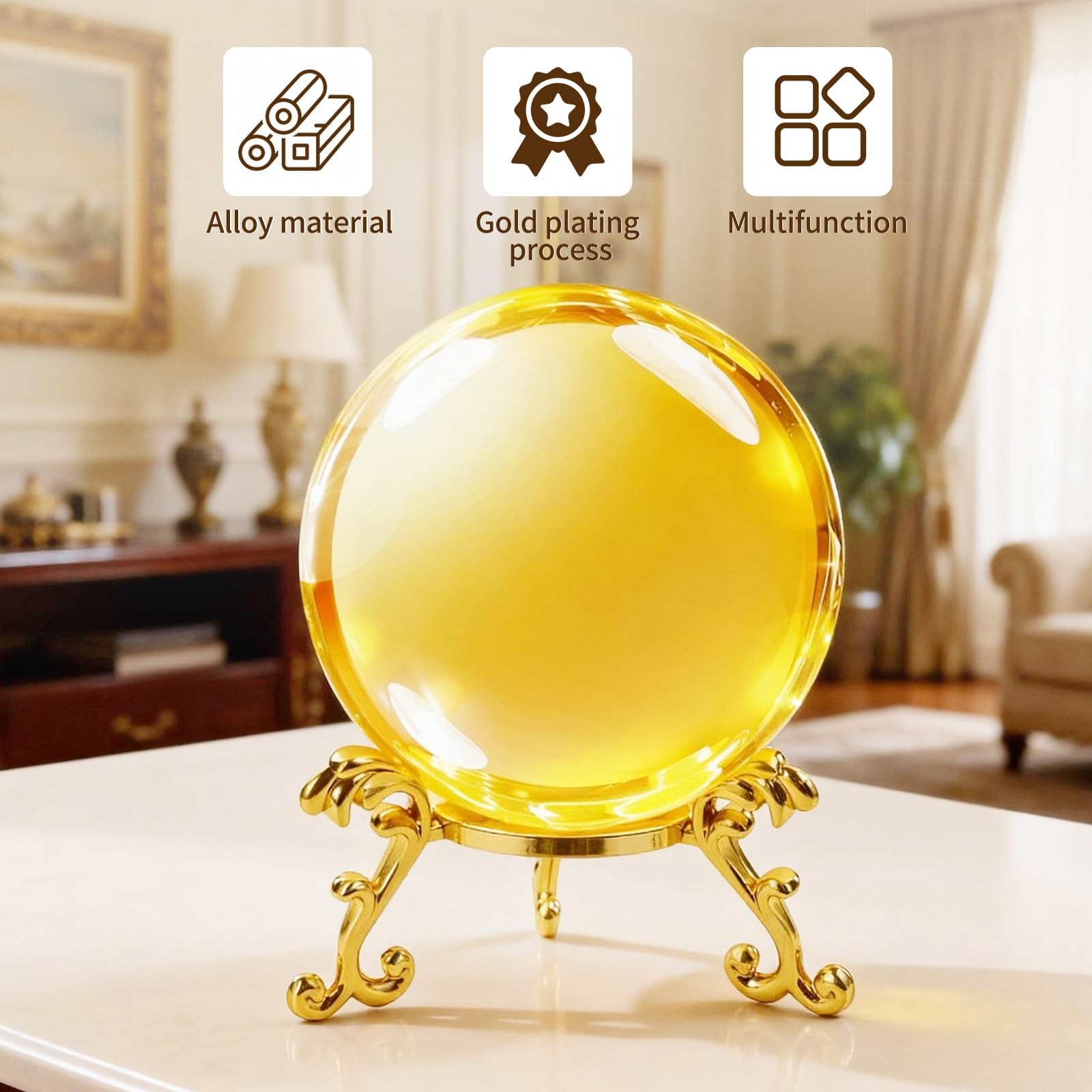 ​ 10Pcs Gold Crystal Stands, Gold Sphere Display Holder for 40mm-80mm Crystal…