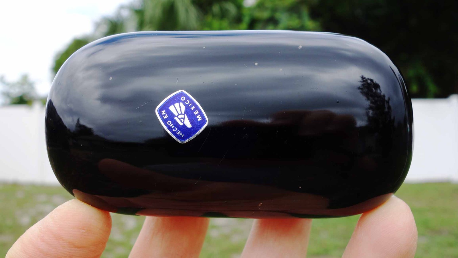 Black OBSIDIAN Gold Sheen Palm Stone Scrying Mirror Crystal MEXICO Volcanic