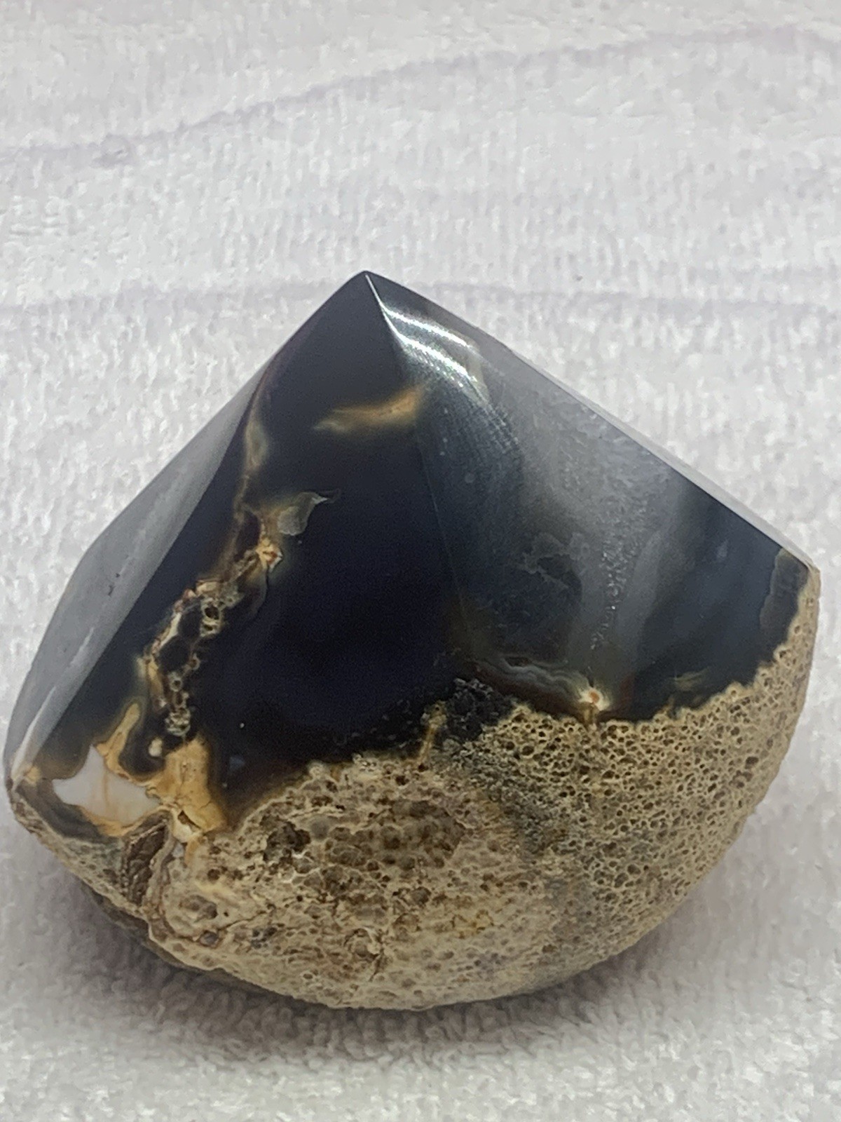 Agate Health Rock Genuine Freestanding Polished Faceted Point Brazil Chakra Heal