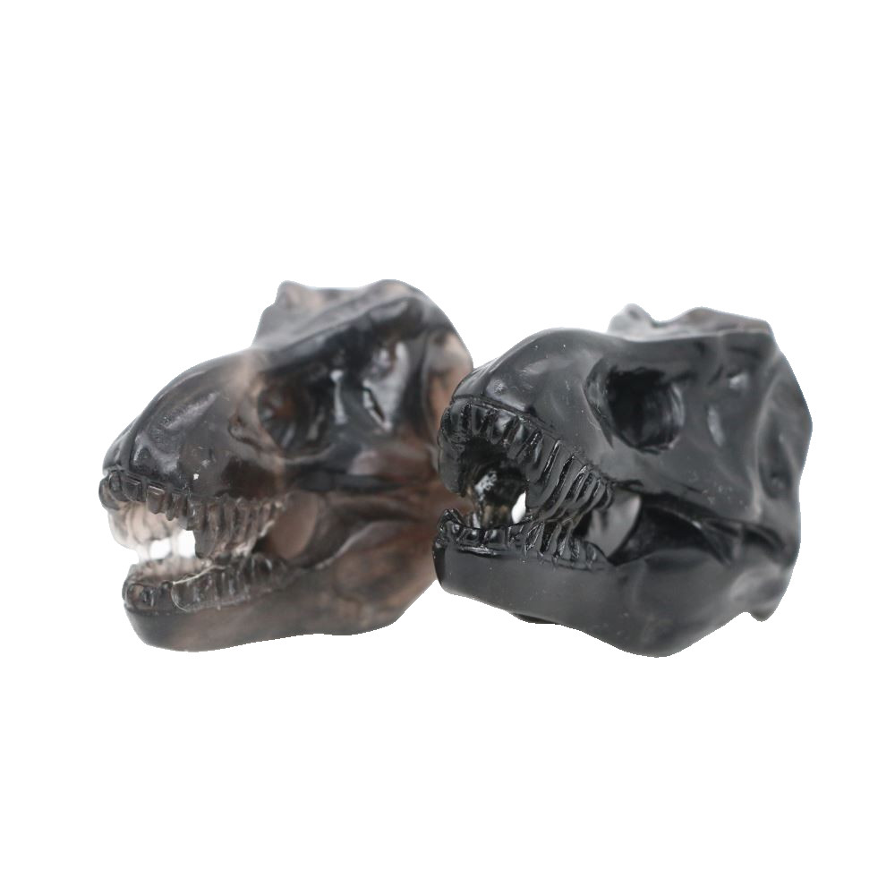 2″ OBSIDIAN STONE Carved Dinosaurs Tyrannosaurus Crystal Skull Random Send 1pc