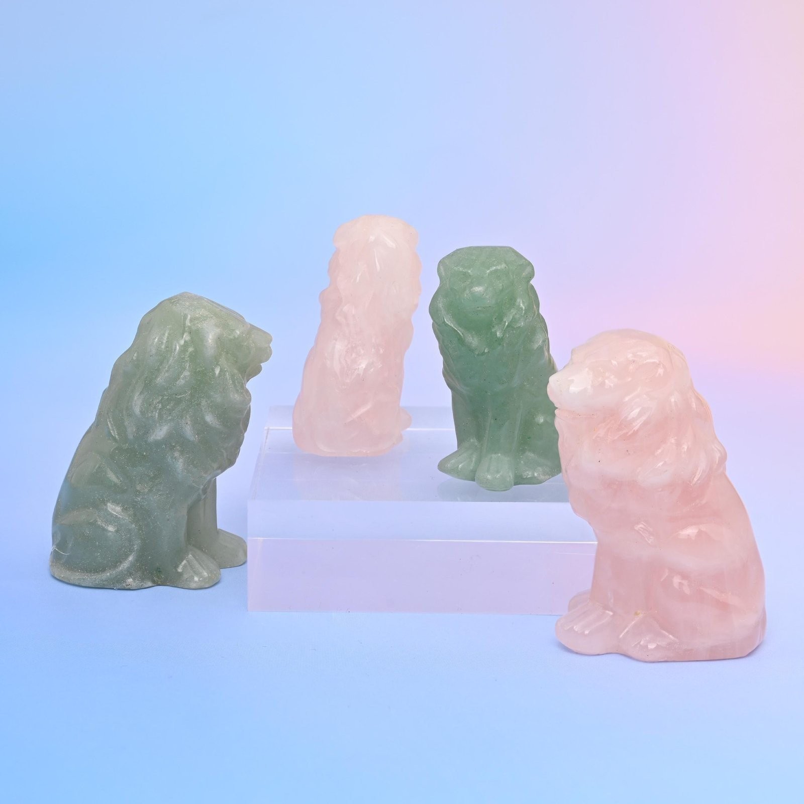 1.5″ 2″ Cute Small Lion Crystal Carving Figurine