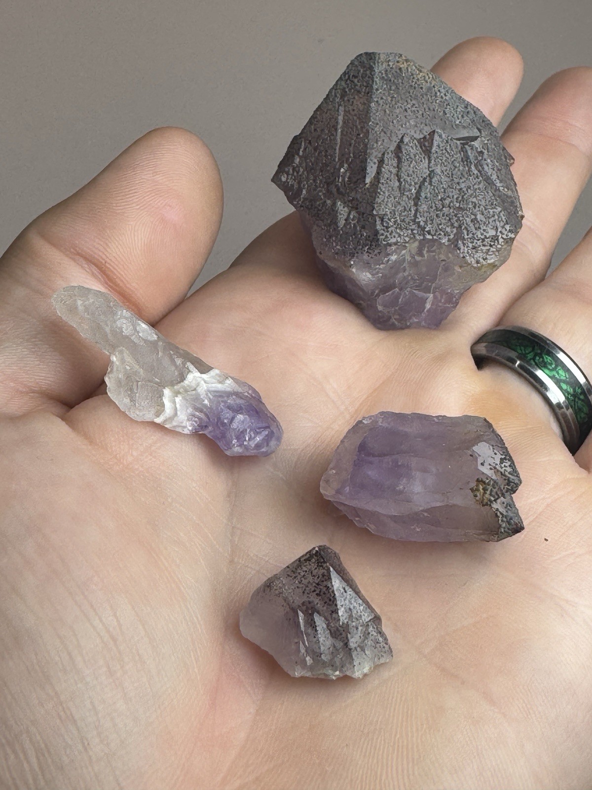 4 Piece Collection of Boreal Amethyst Auralite23 Genuine Crystals from Canada