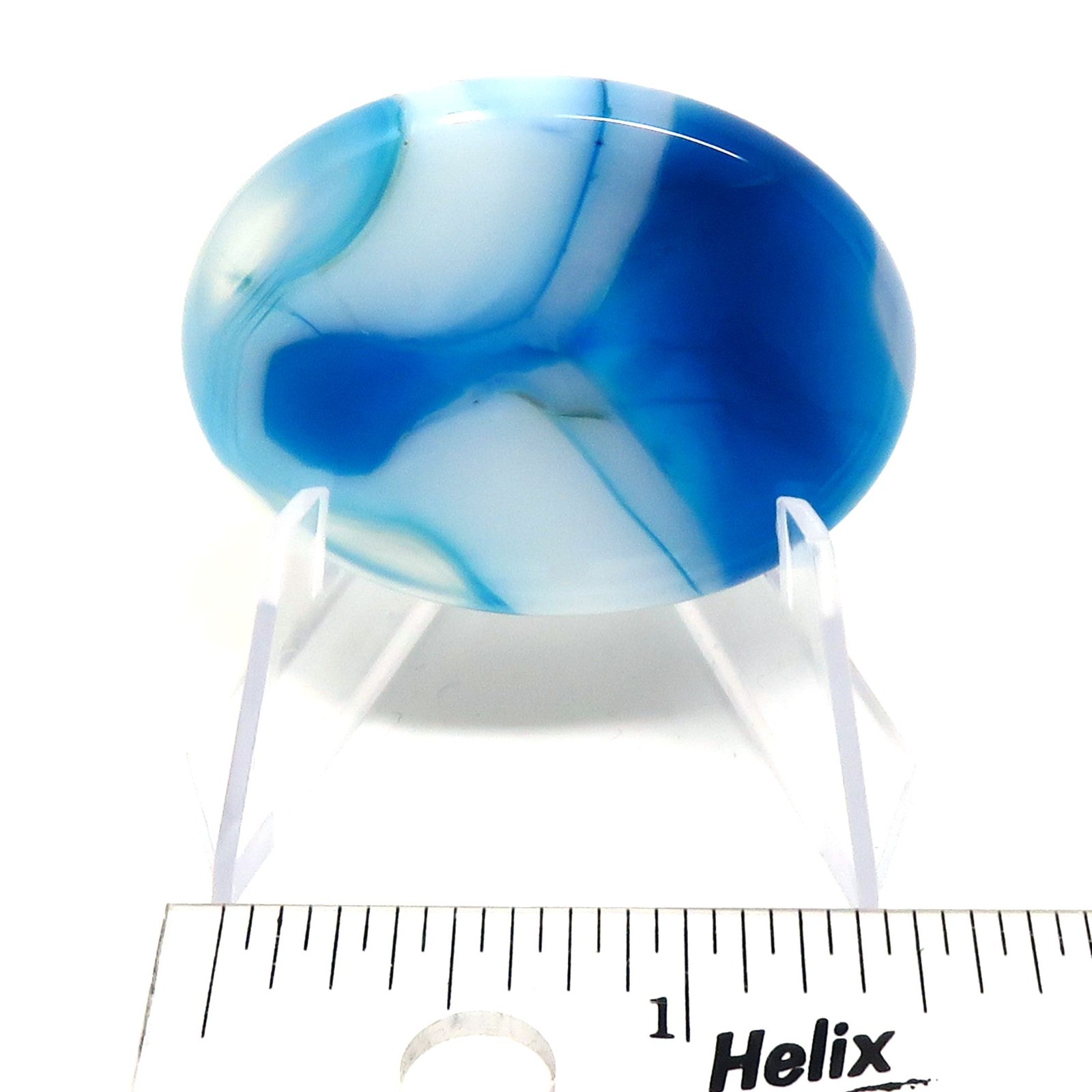 Blue Agate Worry Stone #1273 – 40mmX30mm or 1.5″x 1″ – 6mm Thick – Pocket Stone