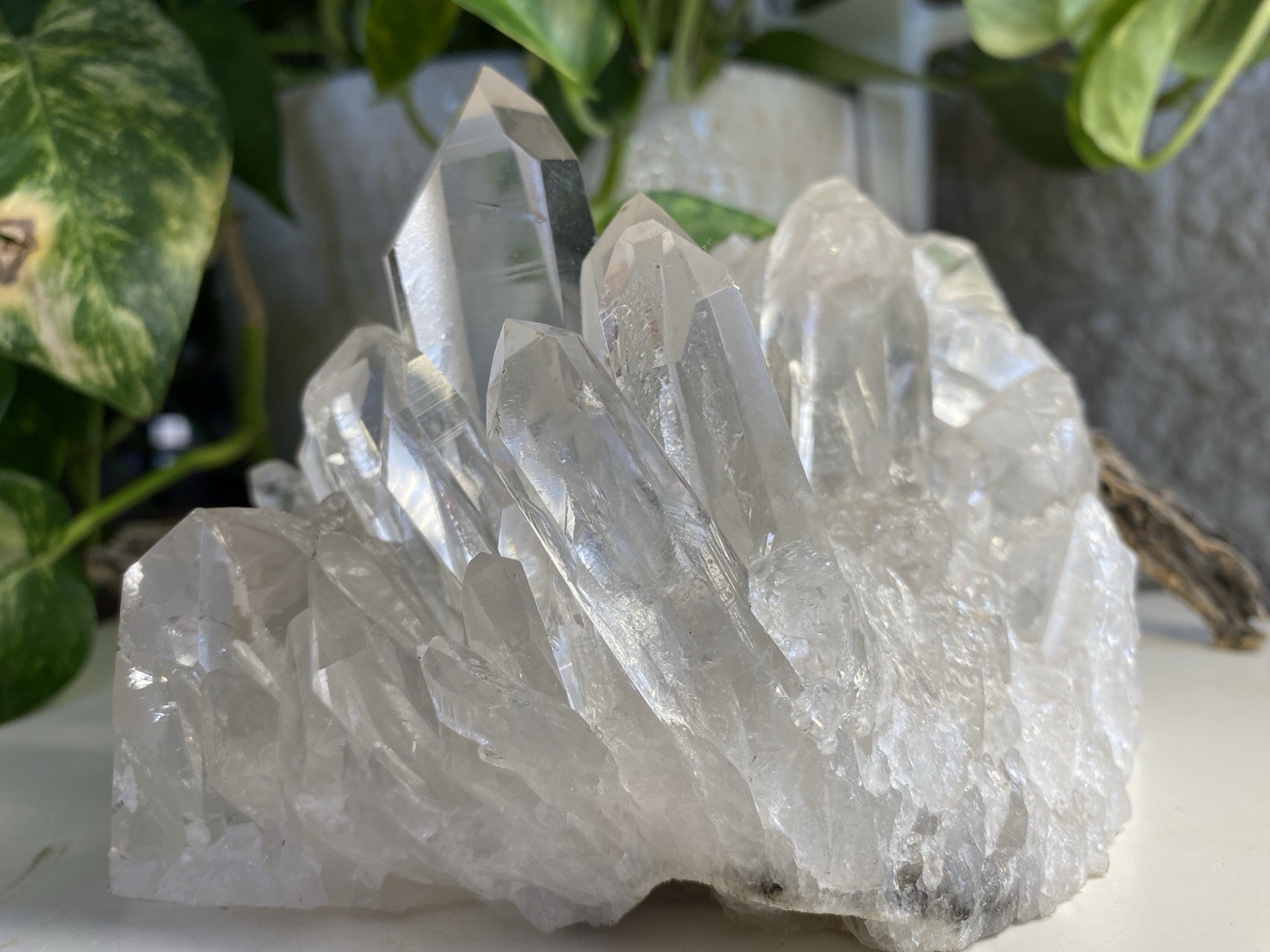 3 Lb 13.6 Oz Clear Quartz Crystal Cluster , Brazil Minerals