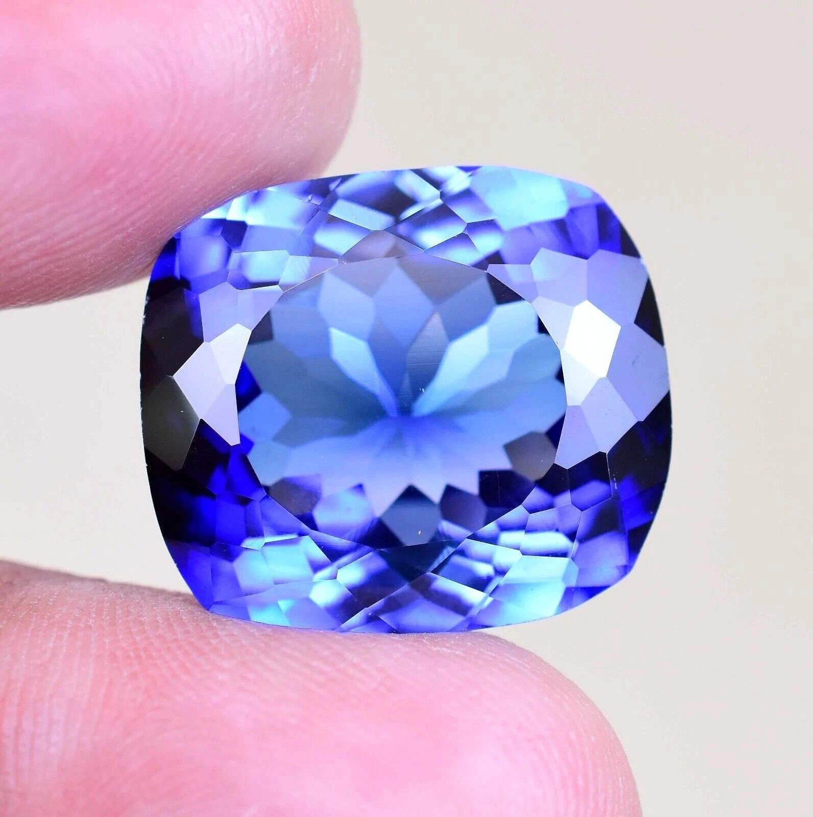 23.50 Ct Natural Ceylon Blue Sapphire Cushion Cut Very Clean Certified Gemstone