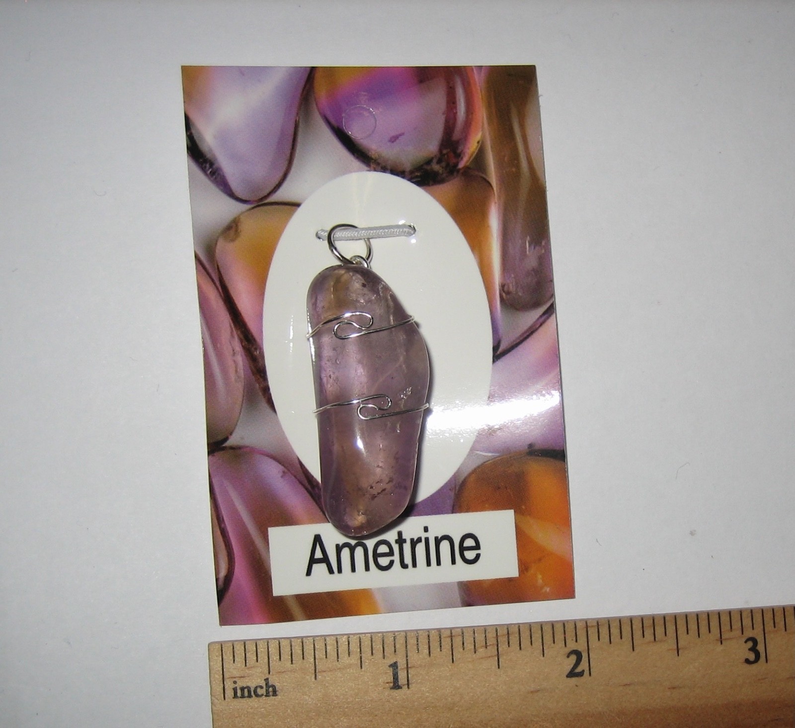 1.45″ TUMBLED POLISHED AMETRINE (AMETHYST & CITRINE) QUARTZ CRYSTAL PENDANT *1
