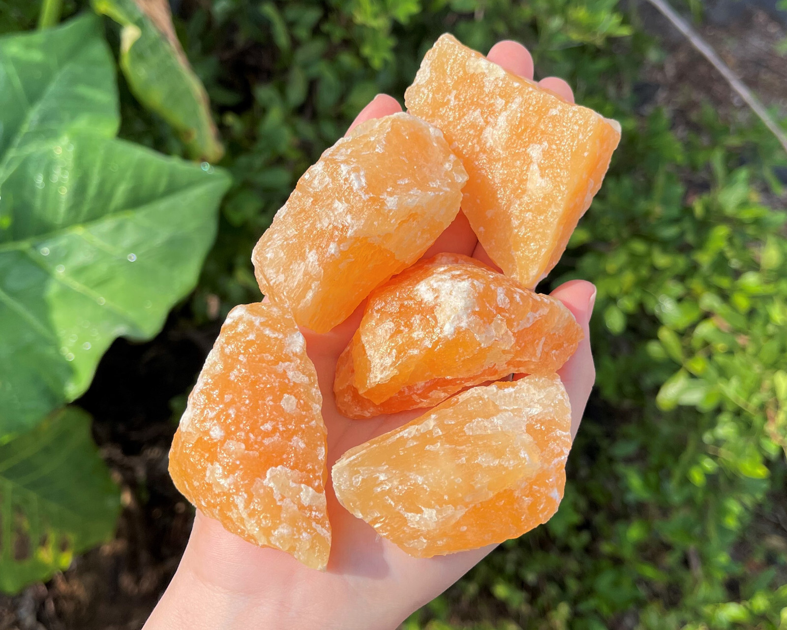 LARGE Rough Orange Calcite Natural Crystals, 2 – 3″ (Raw Orange Calcite Stones)